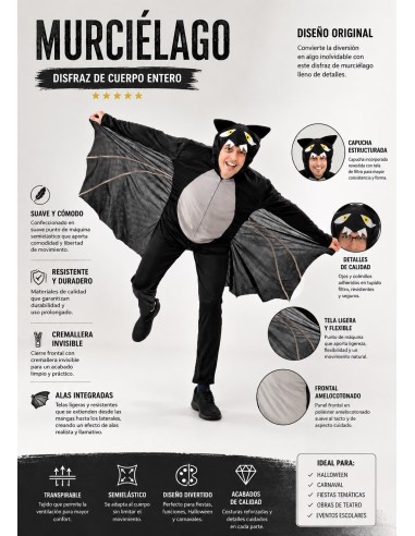 Déguisement Chauve-souris Taille L | Déguisements pour Adultes Le Roi du Carnaval